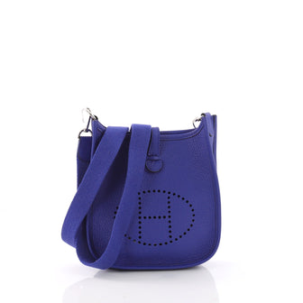 Hermes Evelyne Crossbody Gen III Clemence TPM Blue 371581