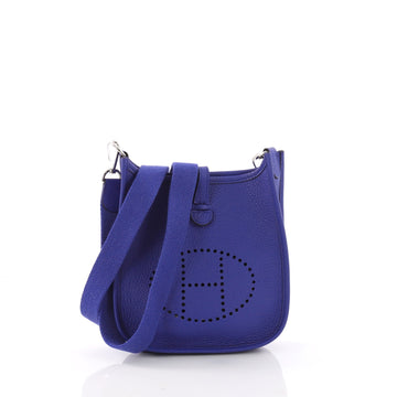 Hermes Evelyne Crossbody Gen III Clemence TPM Blue 371581
