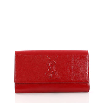 Saint Laurent Belle de Jour Clutch Leather Small Red 371882