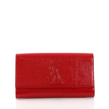 Saint Laurent Belle de Jour Clutch Leather Small Red 371882