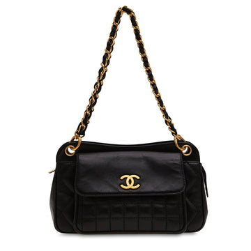 Cargo Pocket Quilted Shoulder Bag Leather