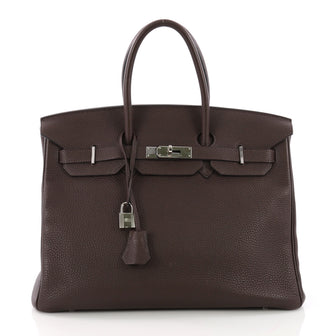 Hermes Birkin Handbag Brown Togo with Palladium Hardware 372031