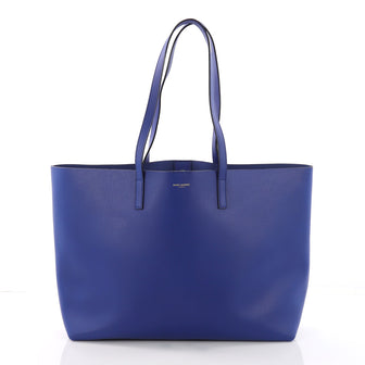 Saint Laurent Shopper Tote Leather Large Blue 372228