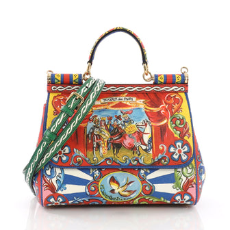 Dolce & Gabbana Miss Sicily Handbag Printed Leather 372269