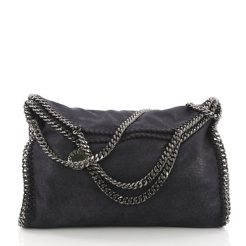 Stella McCartney Falabella Fold Over Bag Shaggy Deer Blue 372391