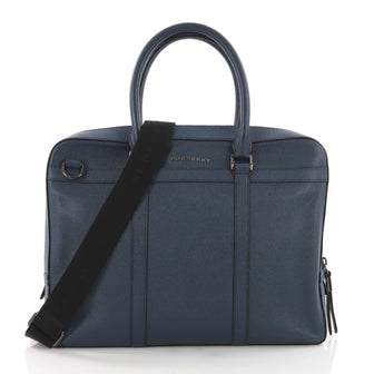 Burberry Ormond Convertible Briefcase Leather Blue 3724512