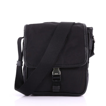 Prada Buckle Messenger Bag Tessuto Small Black 3724519