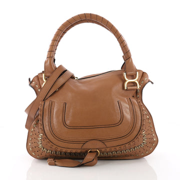 Chloe Marcie Satchel Leather Medium Brown 372455