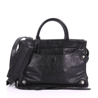 Balenciaga Mute City Giant Studs Handbag Leather Small Black 372459