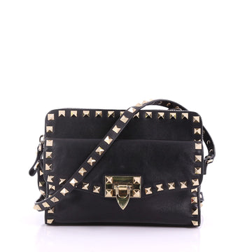 Valentino Rockstud Camera Crossbody Bag Leather Black 372481