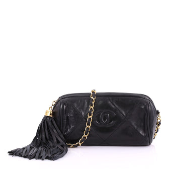 Chanel Model: Vintage Diamond CC Camera Bag Quilted Leather Mini Black 37264/2
