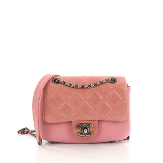 Chanel Model: Paris-Salzburg Flap Bag Felt and Quilted Calfskin Mini  Pink 37268/1