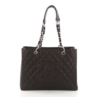 Chanel Grand Shopping Tote Quilted Caviar Brown 372751