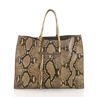 Balenciaga Papier A4 Classic Studs Handbag Python Brown 372922