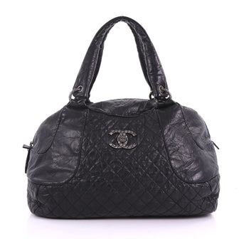 Chanel Coco Rider Bowler Bag Quilted Aged Calfskin Large 372961