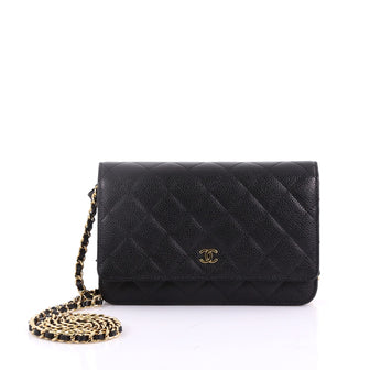 Chanel Wallet on Chain Quilted Caviar - Designer Handbag Black 373031