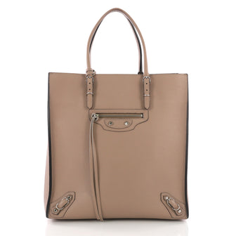 Balenciaga Papier A5 Zip Around Classic Studs Handbag Leather Brown 37316111