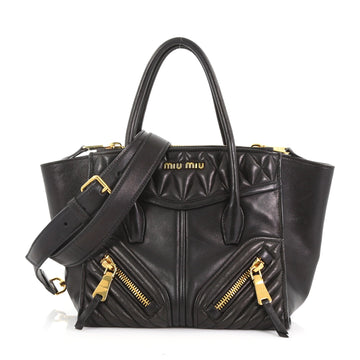 Miu Miu Model: Biker Convertible Tote Leather Small Black 37316/119