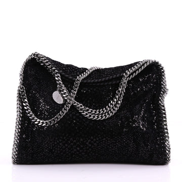 Falabella Fold Over Bag Sequin Embellished Velvet
