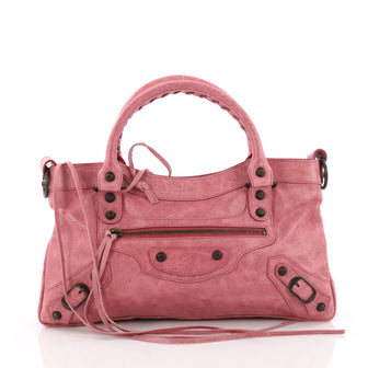 Balenciaga First Classic Studs Handbag Leather Pink 37316137