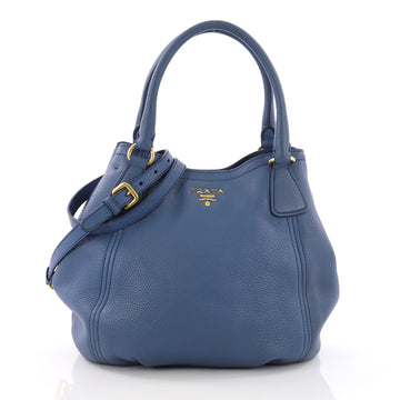 Prada Convertible Satchel Vitello Daino Medium Blue 37316138