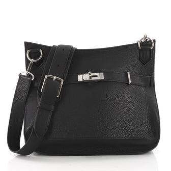 Hermes Jypsiere Handbag Clemence 34 Black 37316149