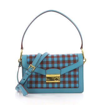  Prada Sound Bag Tweed Small Blue 37316180