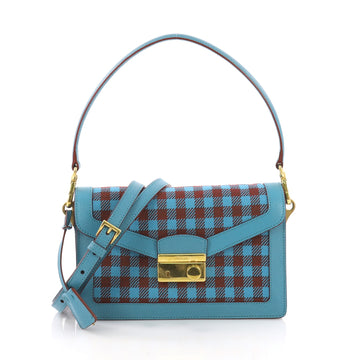  Prada Sound Bag Tweed Small Blue 37316180