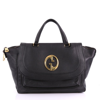 Gucci 1973 Top Handle Bag Leather Medium Black 3731618