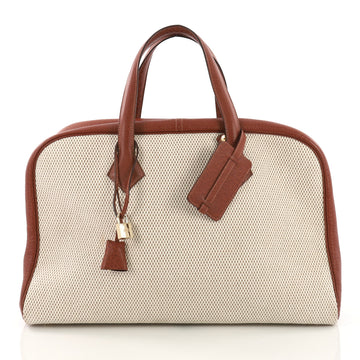 Hermes Victoria II Handbag Toile 43 Neutral 37316191