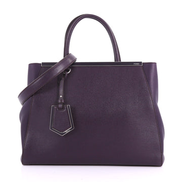 Fendi 2Jours Handbag Leather Large Purple 37316210