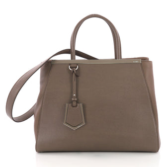 Fendi 2Jours Handbag Leather Medium Brown 37316211