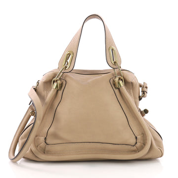 Chloe Paraty Top Handle Bag Leather Medium Neutral 3731622