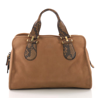  Gucci Model: Twice Satchel Nubuck with Python Brown 37316/24