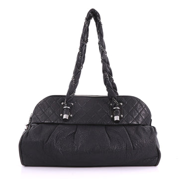 Chanel Lady Braid Zip Shoulder Bag Quilted Distressed 3731638