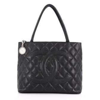Chanel Medallion Tote Quilted Caviar - Designer Handbag Black 3731644