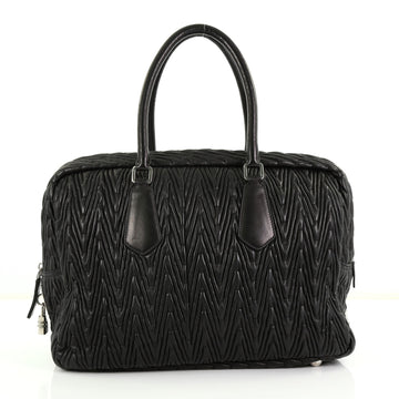 Prada Boston Bag Chevron Nappa Leather Black 3731678