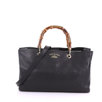 Gucci Bamboo Shopper Tote Leather Medium Black 3731690