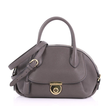 Salvatore Ferragamo Model: Fiamma Satchel Leather Large Gray 37316/95