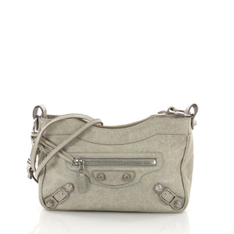 : Balenciaga Model: Hip Classic Studs Crossbody Bag Leather Gray 37316/99