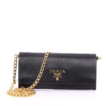 Prada Wallet on Chain Leather Black 373279