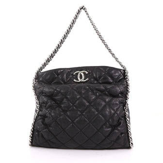 Chanel Chain Around Hobo Quilted Washed Lambskin Black 373321