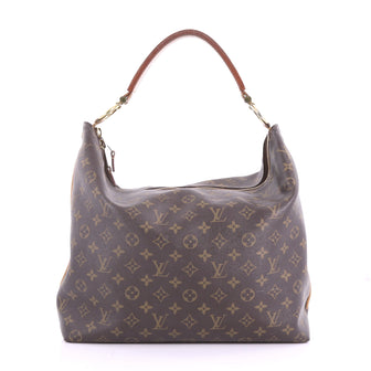  Louis Vuitton Sully Handbag Monogram Canvas MM Brown 373341