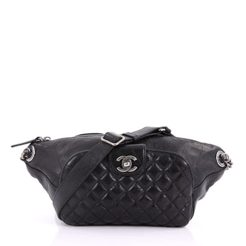 Chanel Casual Rock Waist Bag Quilted Calfskin Black 373421