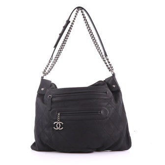 Chanel Paris-Edinburgh Front Zip Hobo Quilted Leather 373491