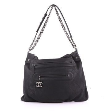 Chanel Paris-Edinburgh Front Zip Hobo Quilted Leather 373491