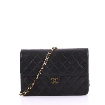Chanel Vintage Clutch with Chain Quilted Leather Medium 37370113