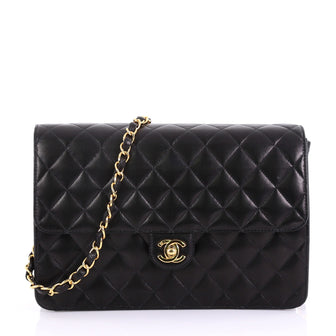 Chanel Vintage Clutch with Chain Quilted Leather Medium 37370114