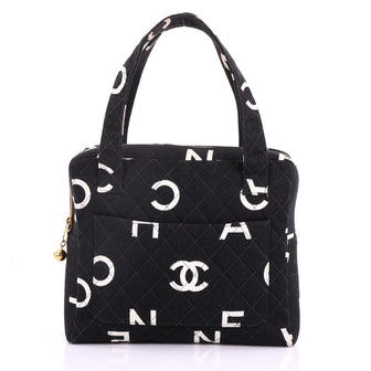 Chanel Vintage Coco Logo Zip Around Handle Bag Quilted 37370136