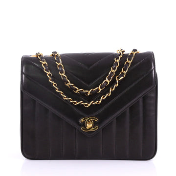 Chanel Vintage Envelope Flap Bag Chevron Lambskin Small 37370141